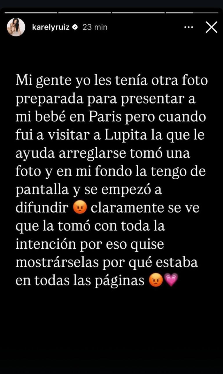 Karely Ruiz dice que adelantó la presentación de su bebé. Foto IG/karelyruiz