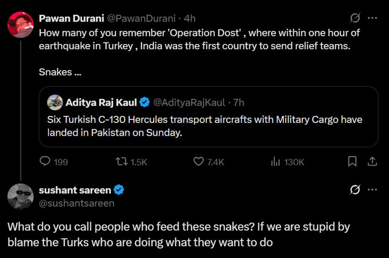 'Boycott Turkey tourism': Outrage in India as Turkish military planes land in Pakistan