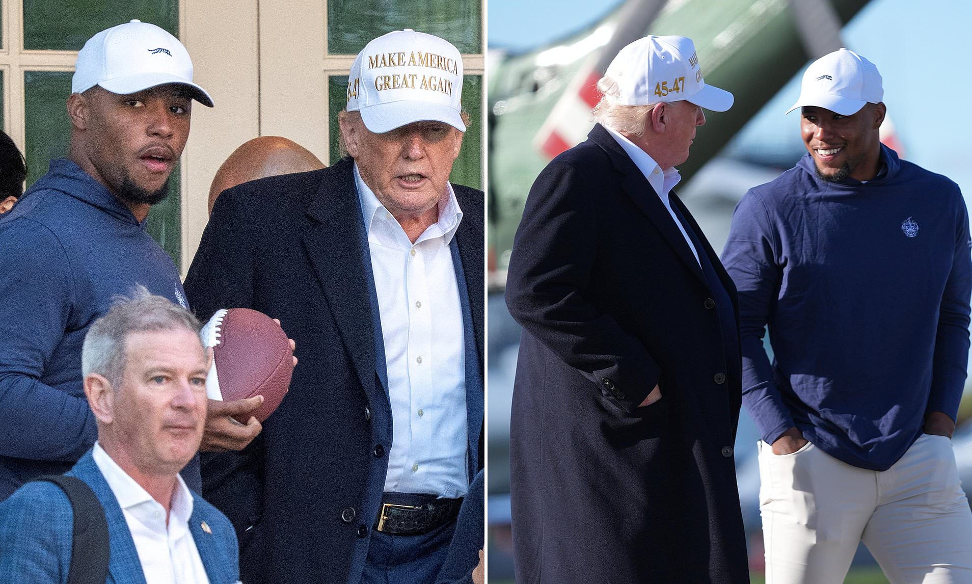 NFL star Saquon Barkley snaps at critics of his Donald Trump visit