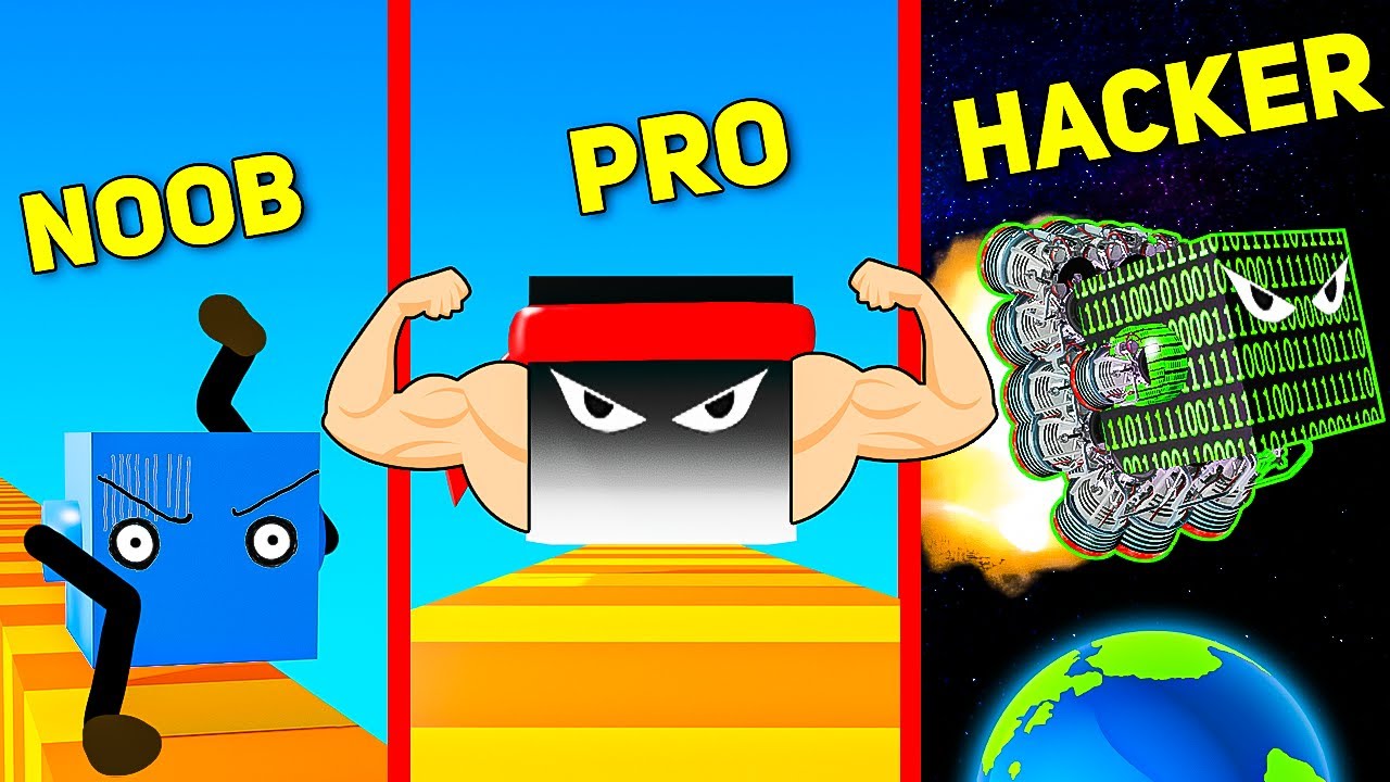Noob Vs Pro Vs Hacker In Draw Climber Artistic Battle