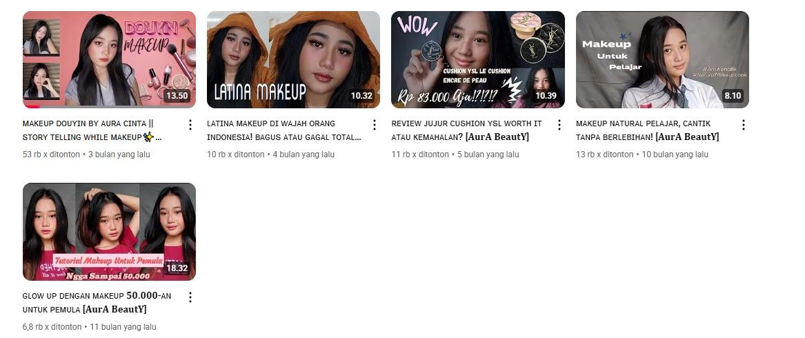 Akun Youtube Aura Cinta