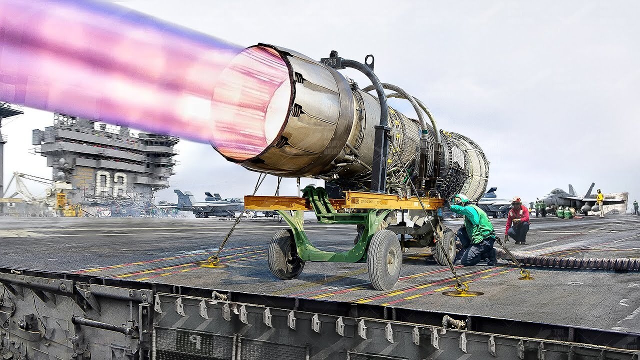 Pushing a jet engine to its limits on a US aircraft carrier