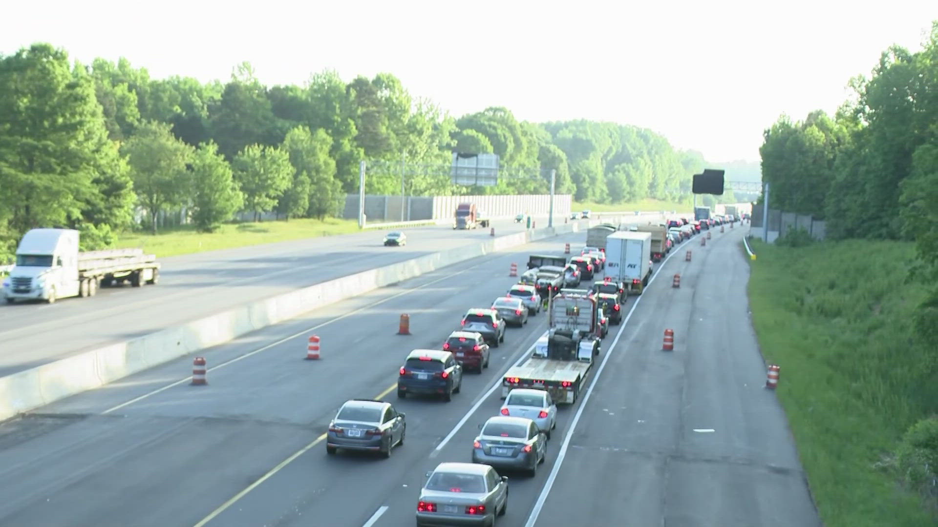 Traffic diverted in Matthews at I-485 after gas leak