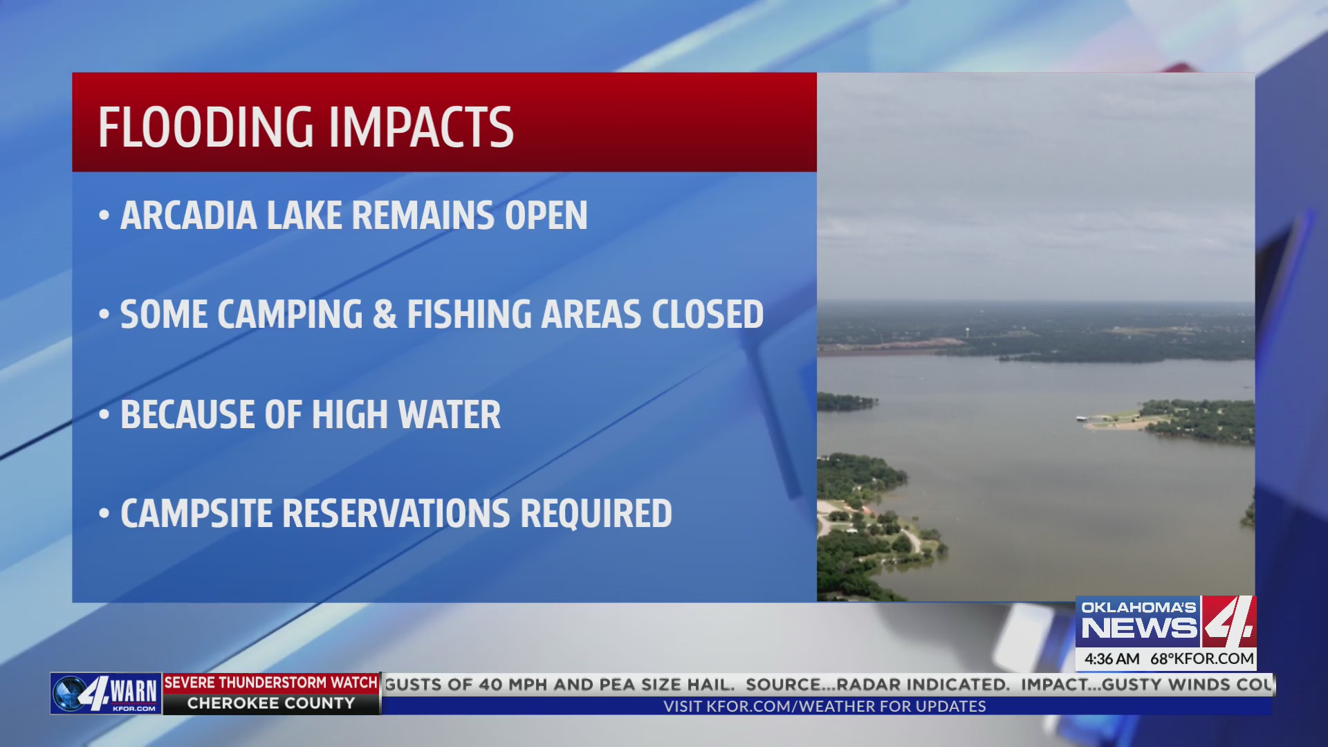 Lake Arcadia flooding affects some camping & fishing