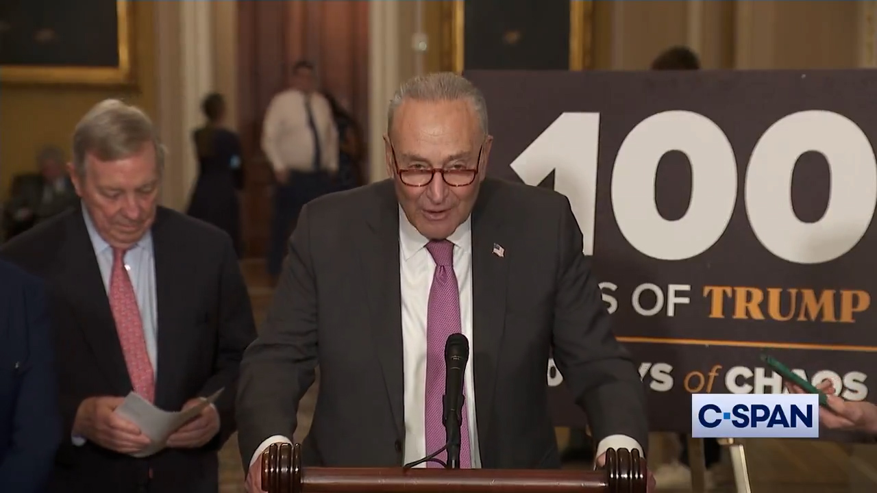 Schumer Paints Grim Picture Of The First 100 Days Of Trump's Presidency