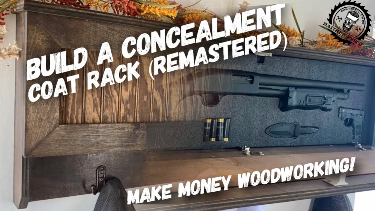 Concealment coat rack build / make money with woodworking