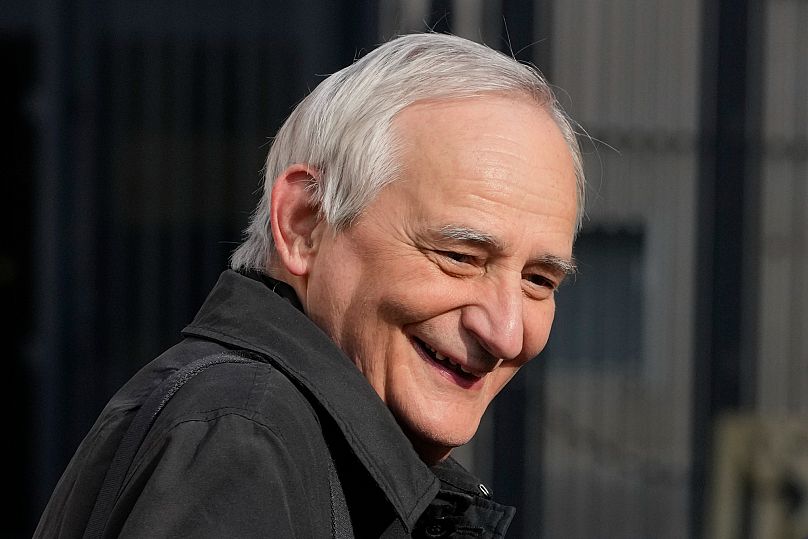 Cardinal Matteo Zuppi arrives for a college of cardinals' meeting at the Vatican, 25 April, 2025 AP Photo