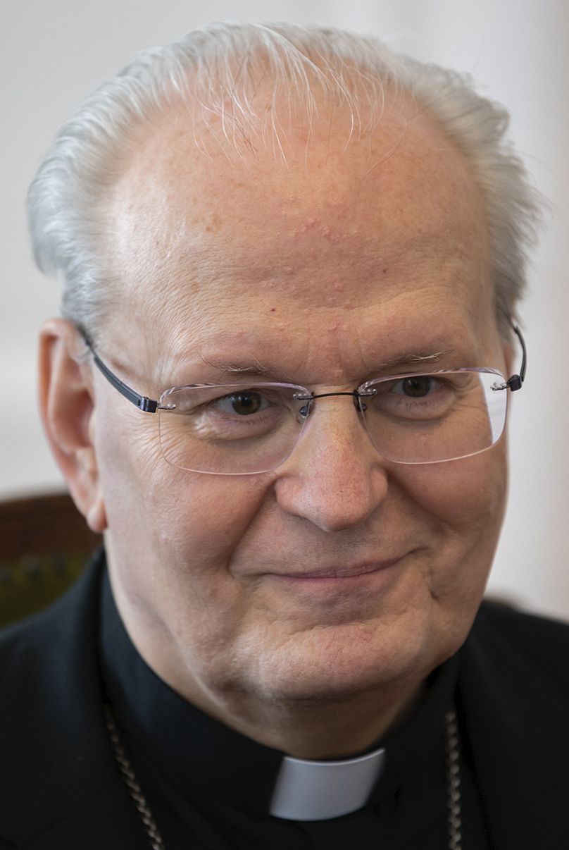 Cardinal Péter Erdő interviewed in Budapest, 20 April, 2023 Denes Erdos/Copyright 2023 The AP. All rights reserved.