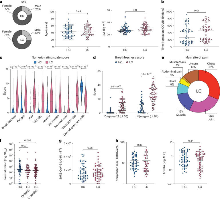 Cohort overview and humoral immunity in healthy convalescent individuals and individuals with long COVID recruited from the United Kingdom. Credit: Nature Immunology (2025). DOI:10.1038/s41590-025-02135-5