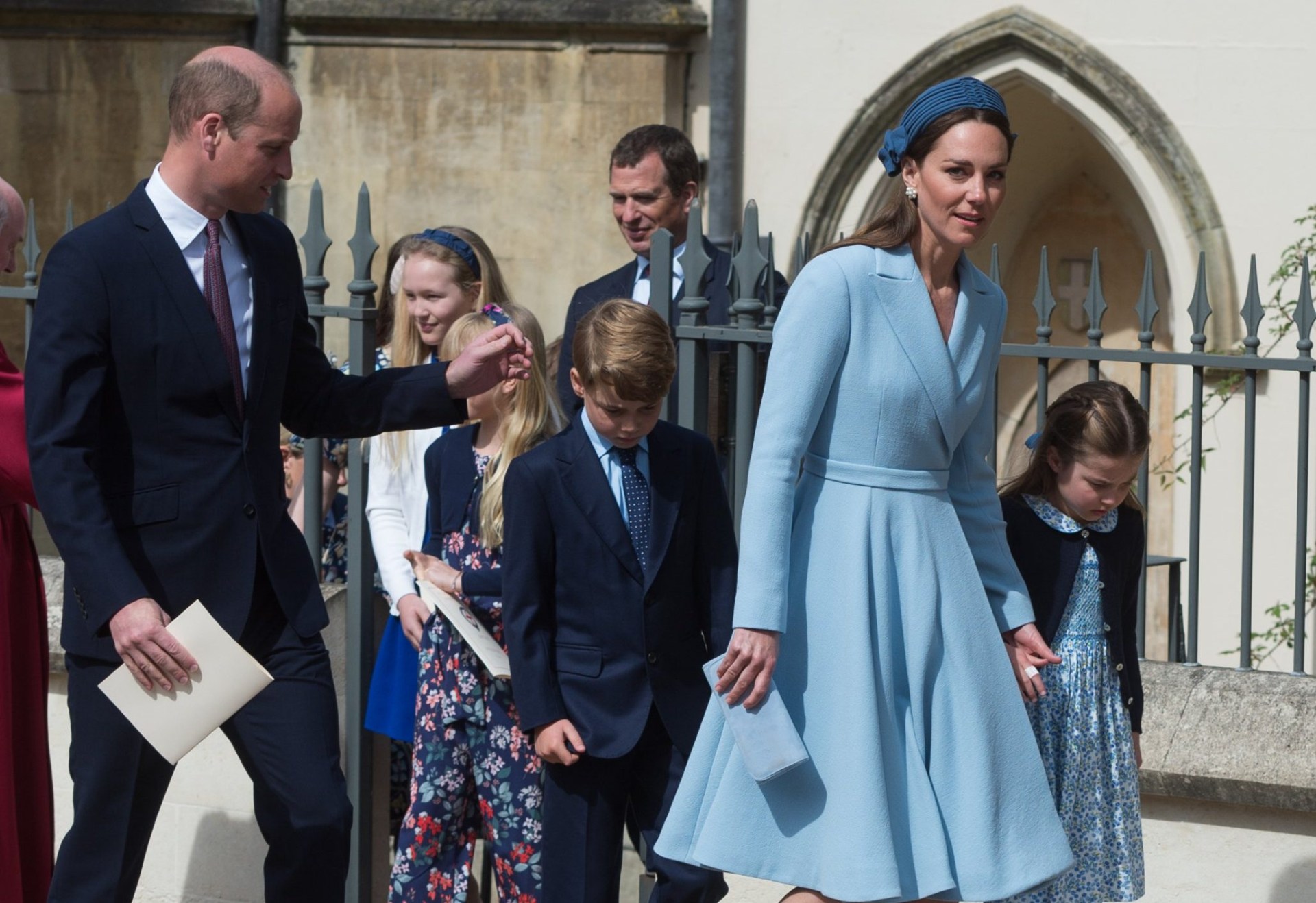 William, Kate and their children will not attend the Easter service at Windsor this year, which they can be seen attending here in 2022 (Credit: Antony Jones/GC Images)