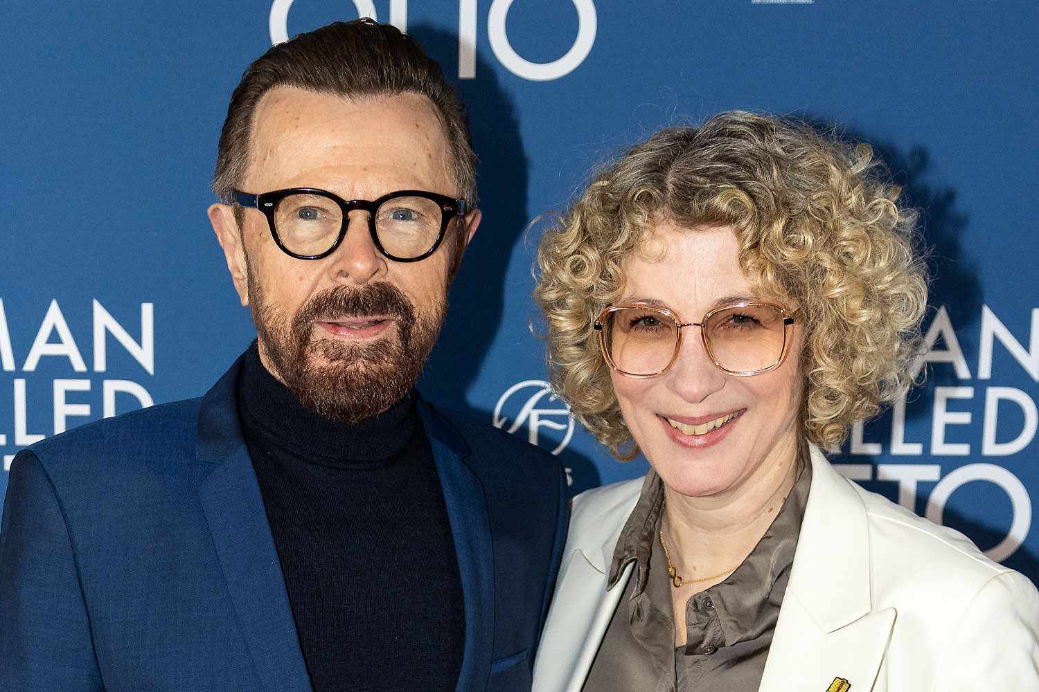 Michael Campanella/Getty Björn Ulvaeus and Christina Sas at a film premiere in Stockholm in 2022.