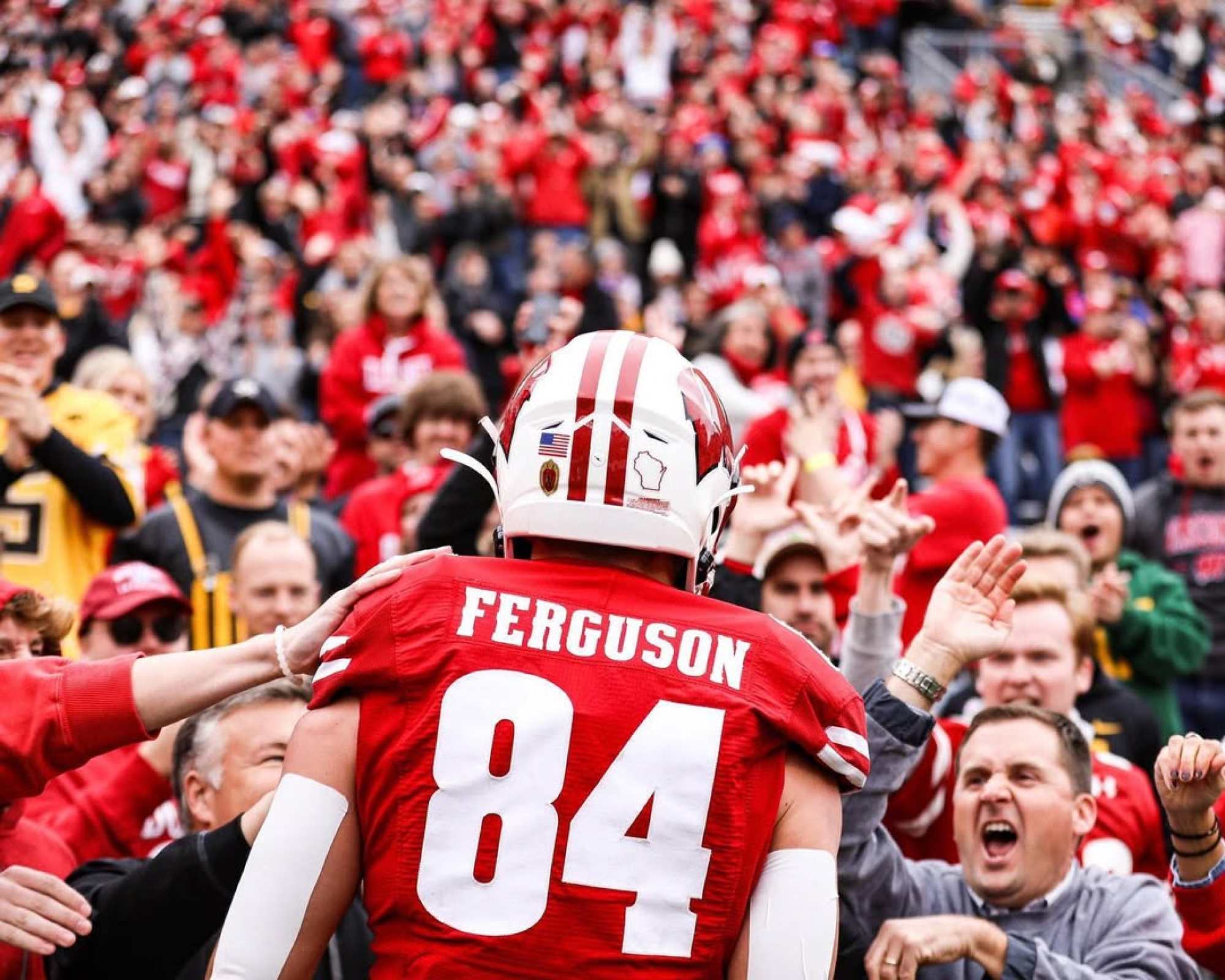 Jake Ferguson played college football for the University of Wisconsin. Photo: @jakeferg84/Instagram