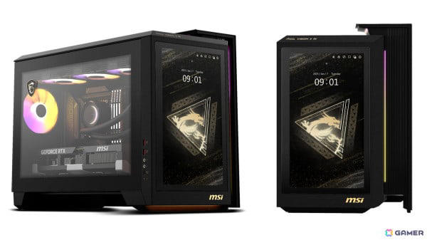 美品　17インチ 大画面　office2016　ゲーミング　希少　タッチパネル フロントパネルに液晶を内蔵したRTX5090搭載ゲーミングPC「MEG Vision