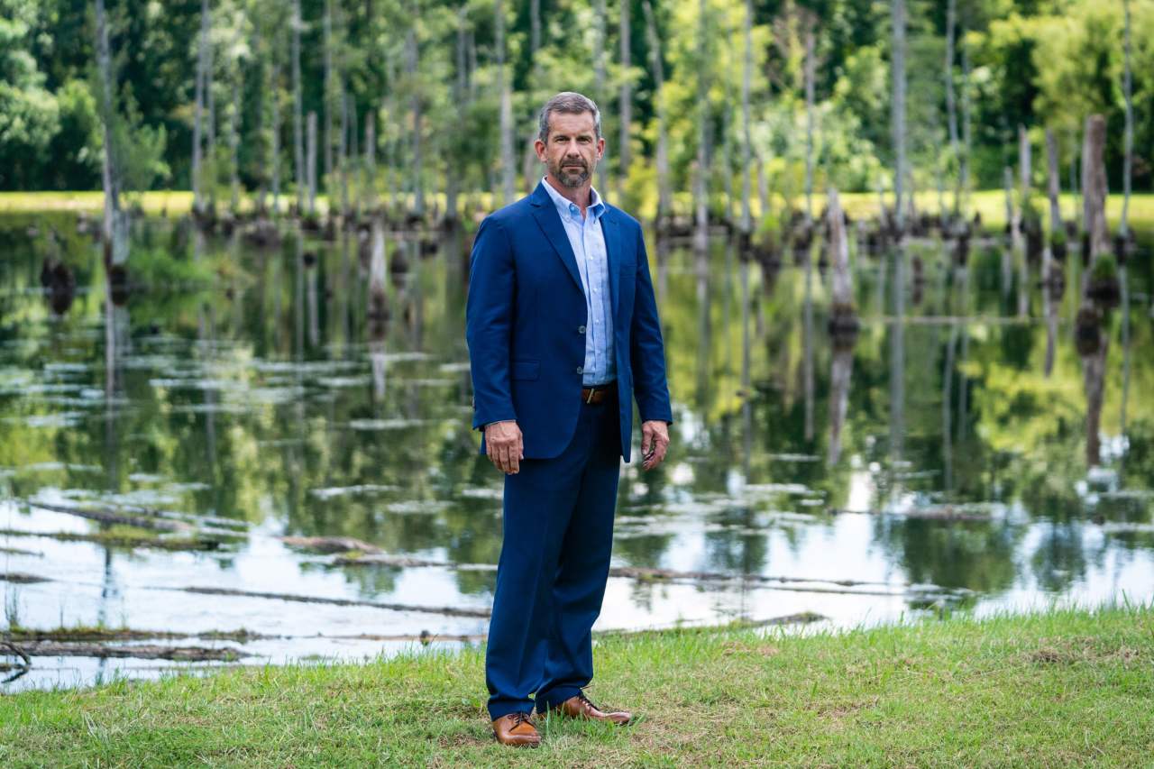 Attorney Mark Tinsley at his home in Allendale, S.C.