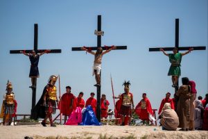 Devotees nailed to crosses to re-enact Christ’s crucifixion