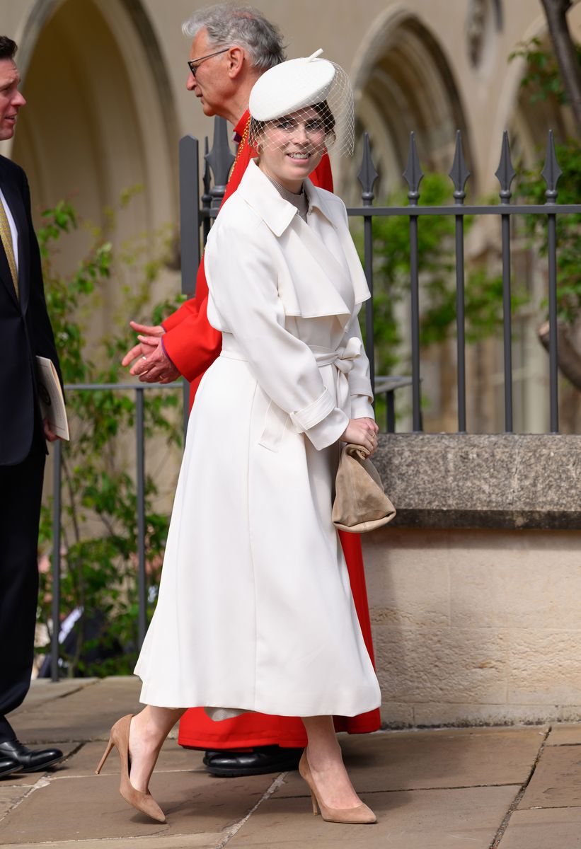 Princess Eugenie Donned A White Netted Hat For Royal Easter Activities