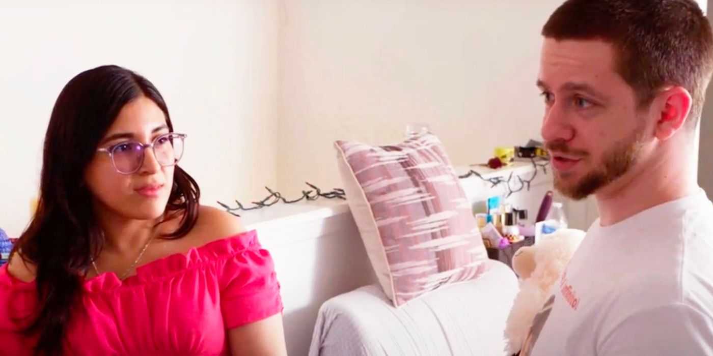 Clayton and Anali wearing pink top from 90 Day Fiance in his room