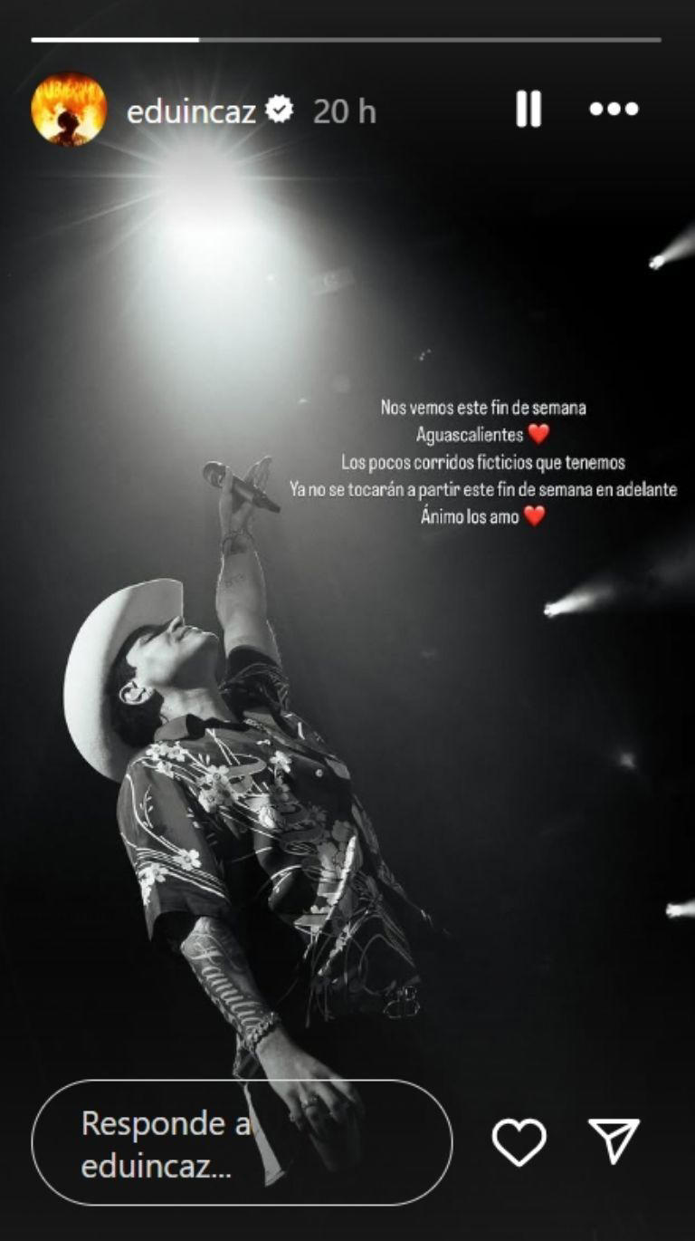 Eduin Caz anunció que no cantará corridos. Foto Captura de pantalla IG/eduincaz