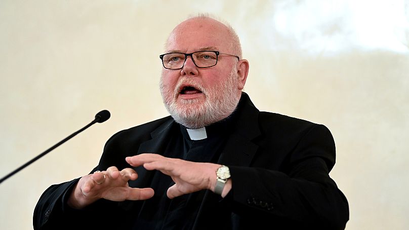 Cardinal Reinhard Marx comments in a press conference in Munich, 27 January, 2022 AP Photo
