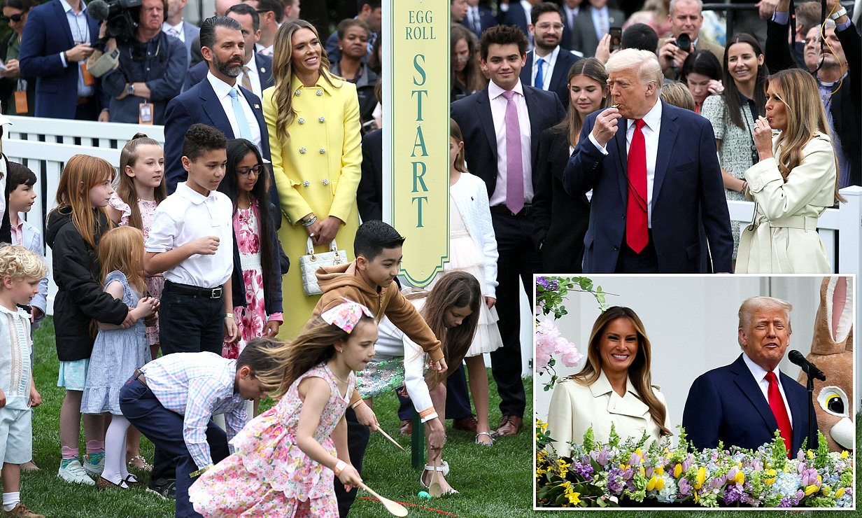 Melania Trump makes rare appearance at White House Easter Egg Roll