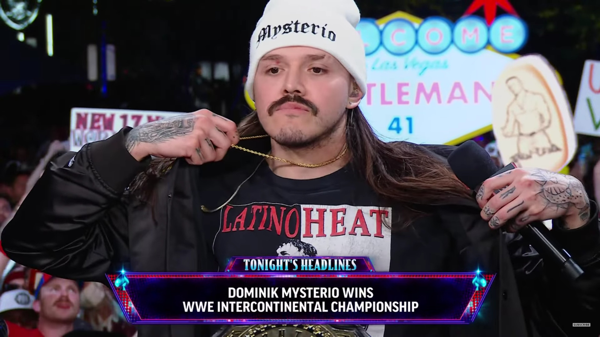 Dominik Mysterio soaks in cheers after WrestleMania 41 title win