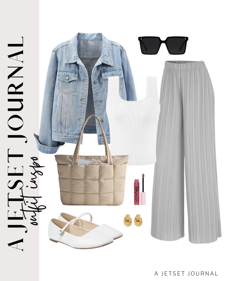 A week of styling new palazzo pants and denim jacket