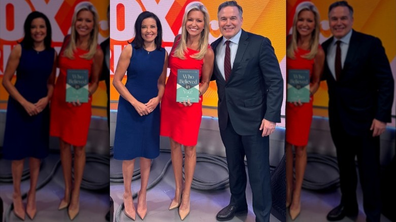 Ainsley Earhardt poses with Dina and Dave McCormick (2025)