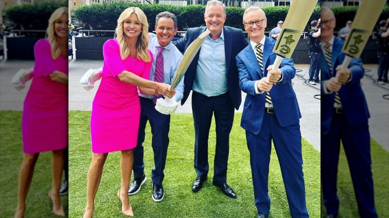 Ainsley Earhardt, Brian Kilmeade, Piers Morgan, and Steve Doocy pose together (2023)