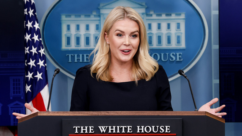 Karoline Leavitt addressing reporters