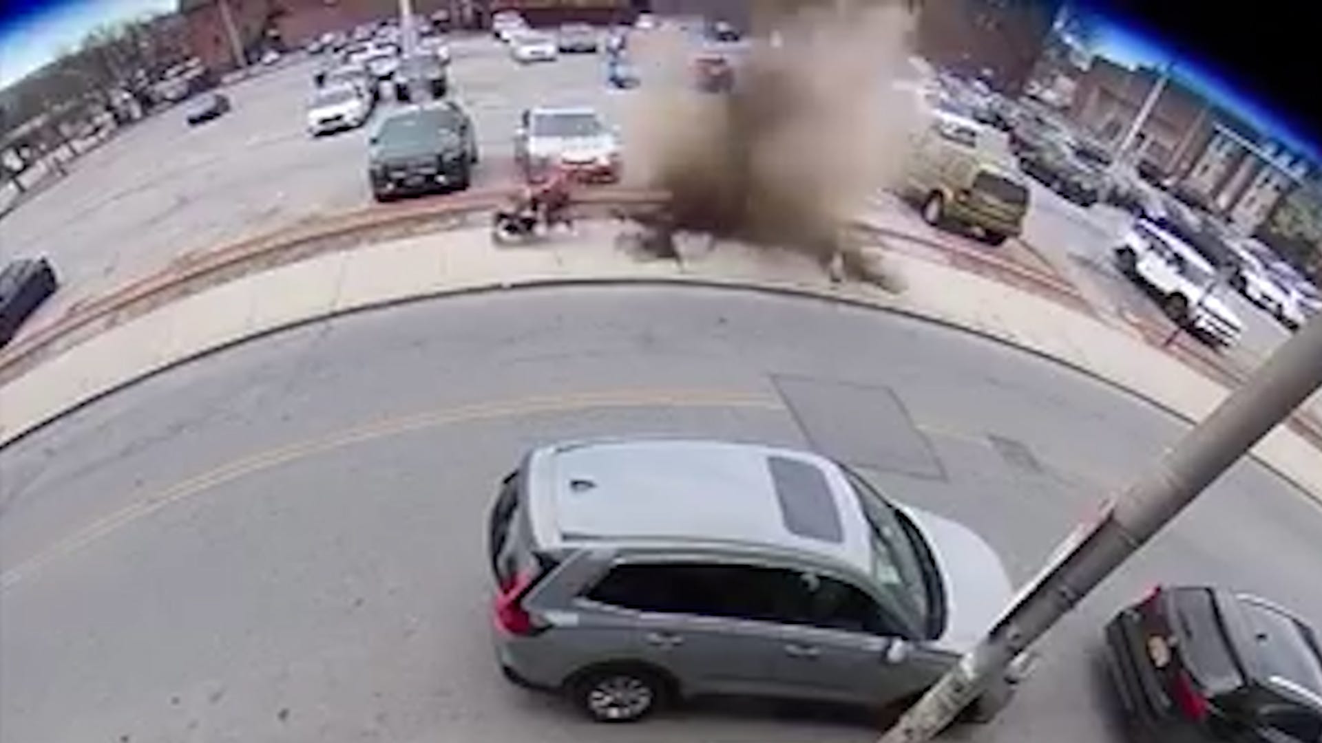 Video shows terrifying moment manhole cover explodes near New York ...