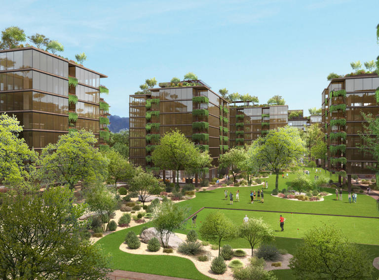 The development will use a rainwater harvesting system for its irrigation