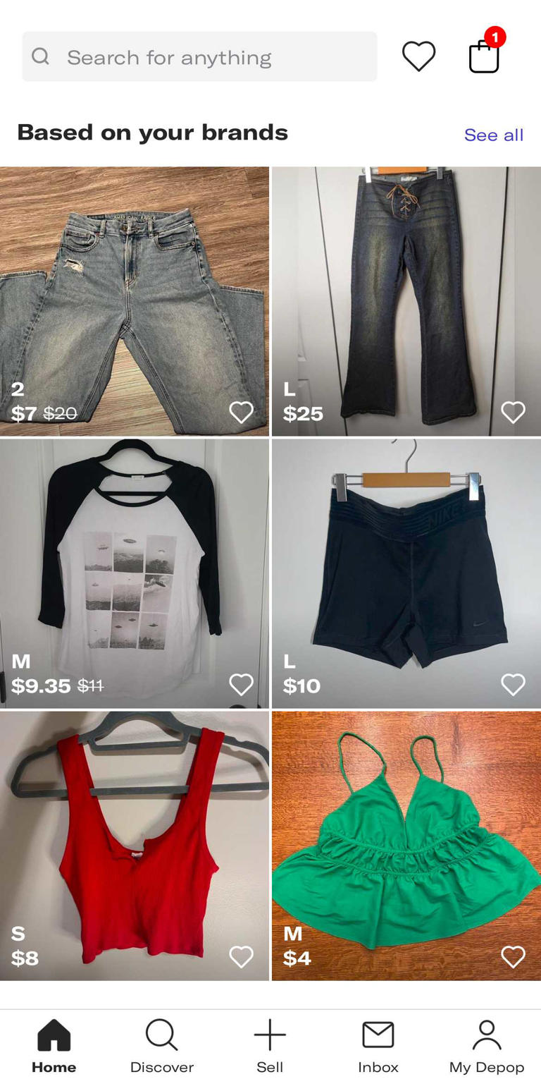 A look at Depop's home page.