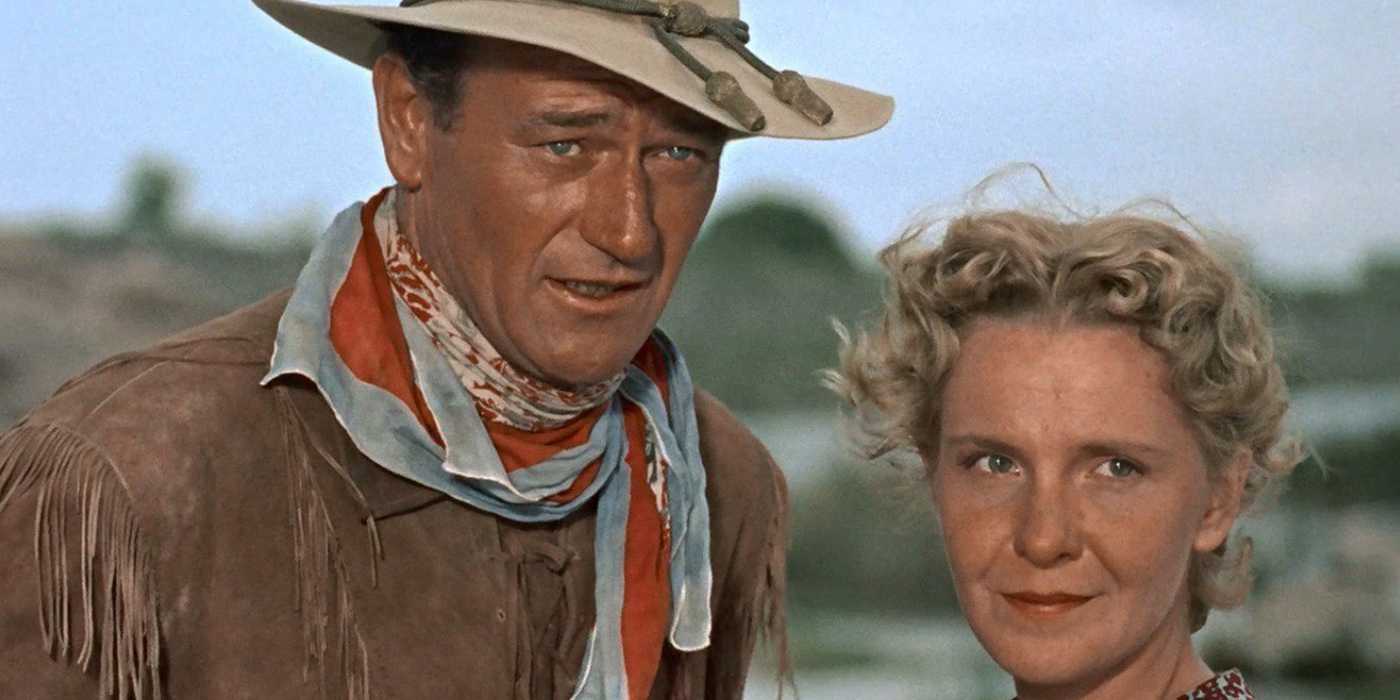 John Wayne and Geraldine Page in Hondo (1953)