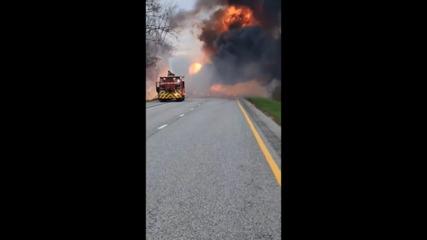 Truck goes up in massive flames in Indiana shutting down major highway