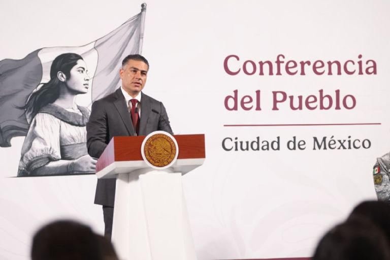 Omar García Harfuch ofreció su informe en la conferencia “Las mañaneras del pueblo” Foto: Especial