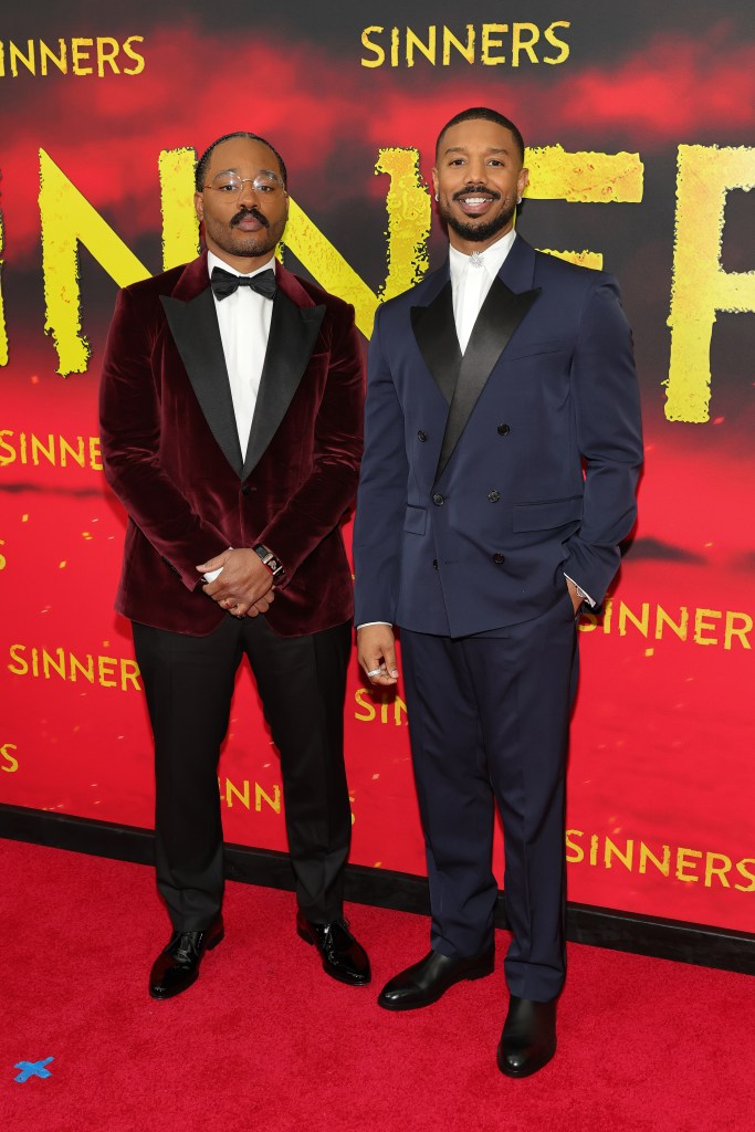 (L-R) Ryan Coogler and Michael B. Jordan attend the Warner Bros Pictures “Sinners” New York premiere at AMC Lincoln Square Theater on April 03, 2025 in New York City.