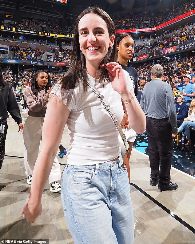 Caitlin Clark made a surprise appearance during an Indiana Pacers playoff game Tuesday