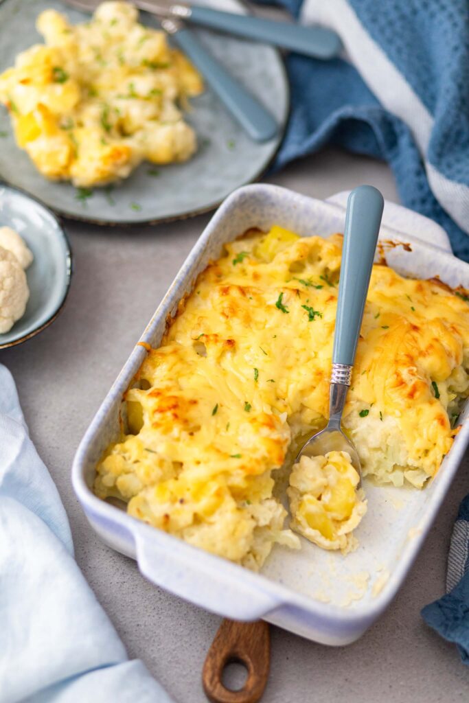 Blumenkohlauflauf mit Kartoffeln - schnelles und einfaches Auflaufrezept