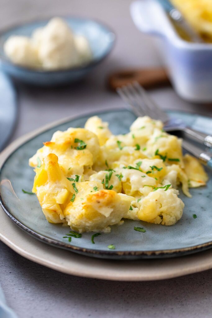 Blumenkohlauflauf mit Kartoffeln - schnelles und einfaches Auflaufrezept