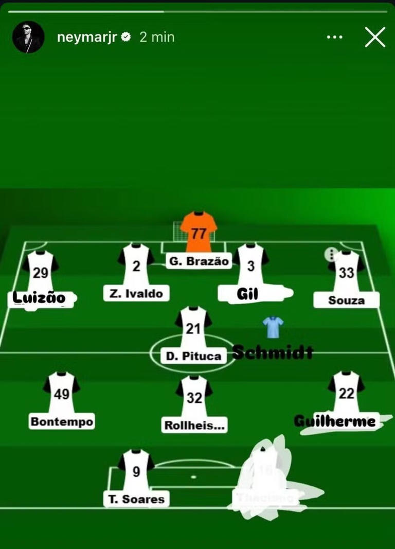 A escalação do camisa 10 – Foto: Reprodução/Instagram