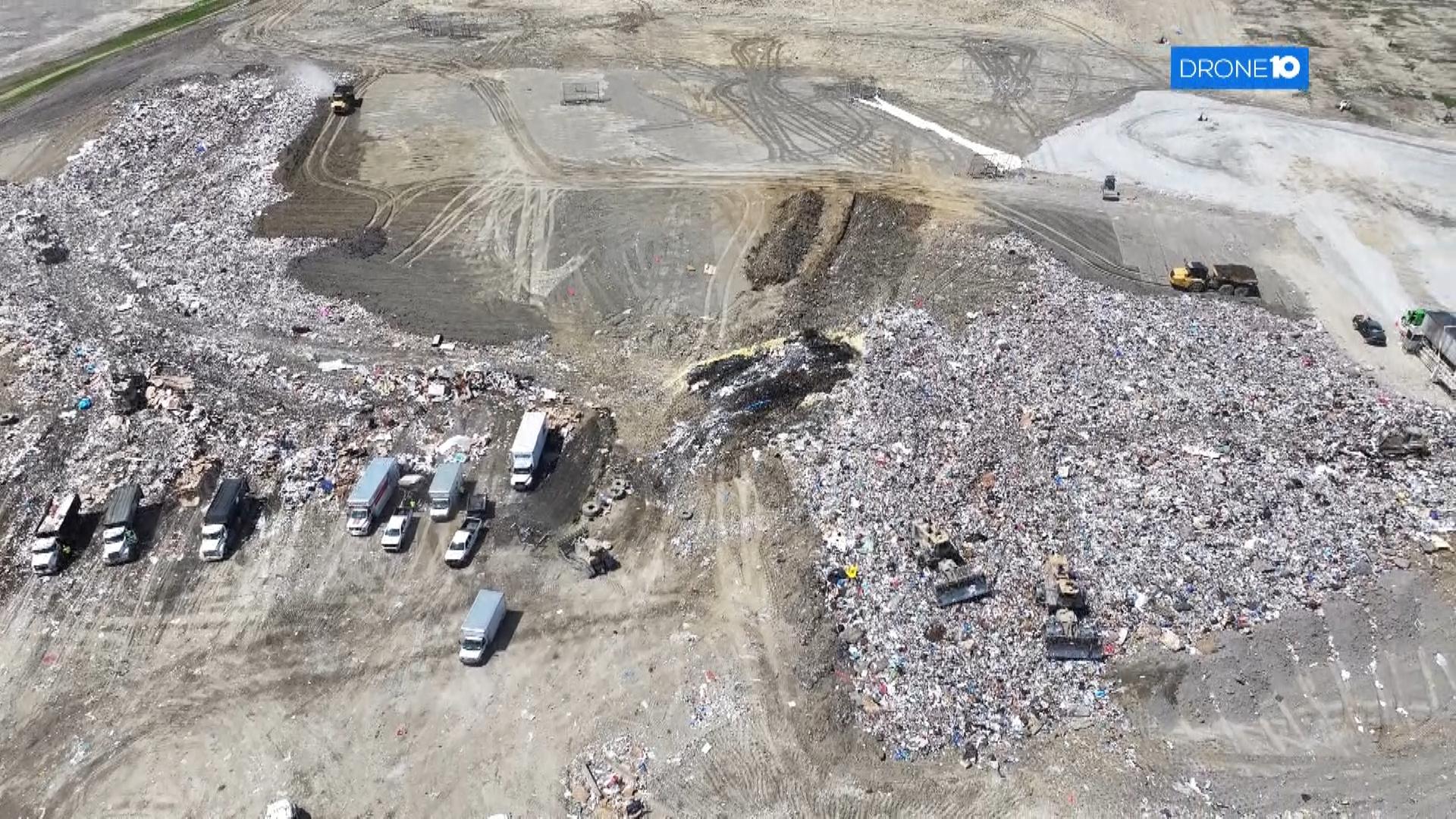 Drone footage shows trash at landfill in Franklin County