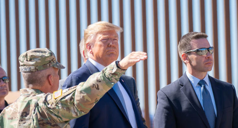 President Donald J. Trump, joined by Department of Homeland Security Acting Secretary Kevin McAleenan Department of Homeland Security, along the border area of Otay Mesa, Wednesday, Sept. 18, 2019 (Official White House Photo by Shealah Craighead)