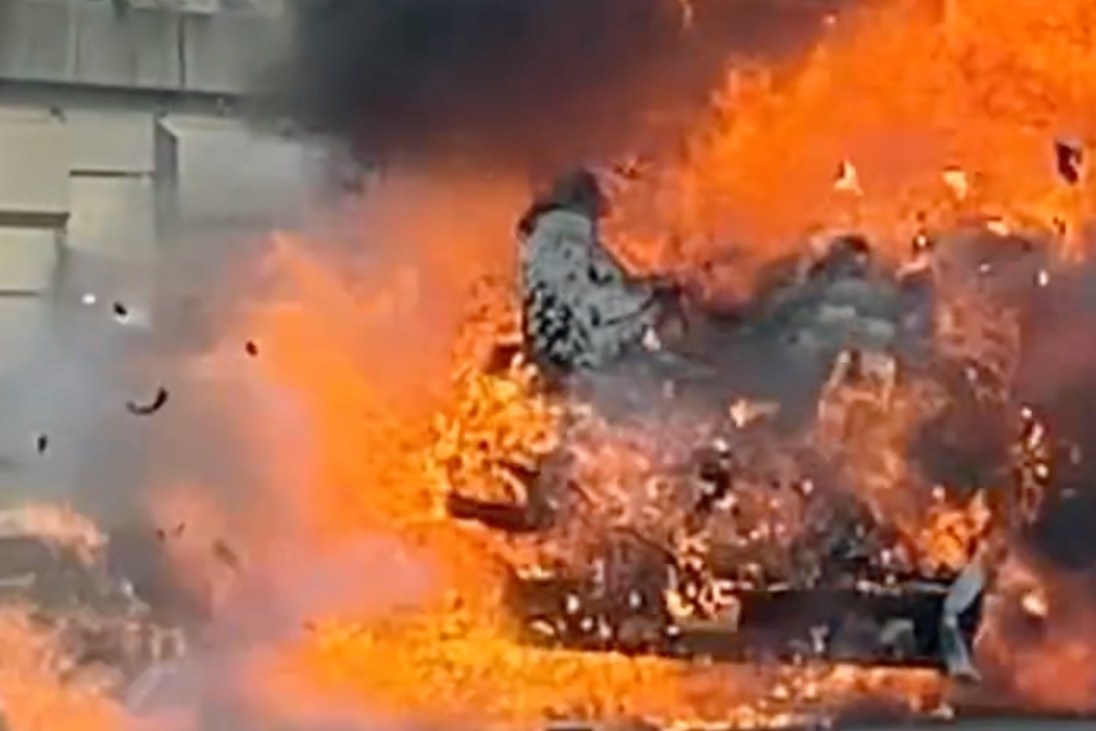 Box Truck Explodes on Interstate