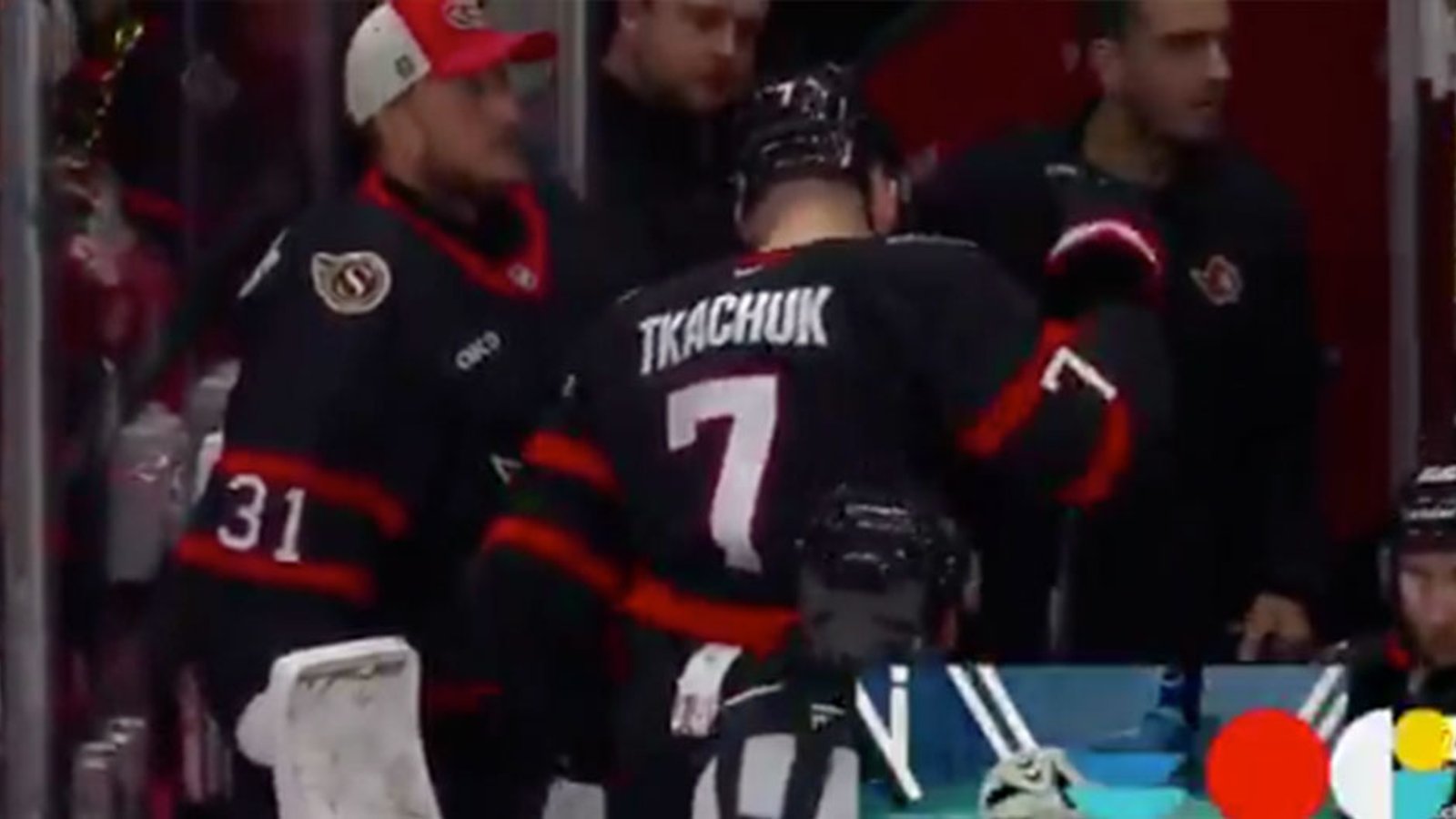 Brady Tkachuk leaves Game 3 with an injury