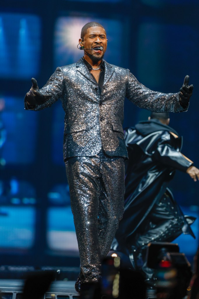 Usher performs at Accor Arena on April 15 in Paris.