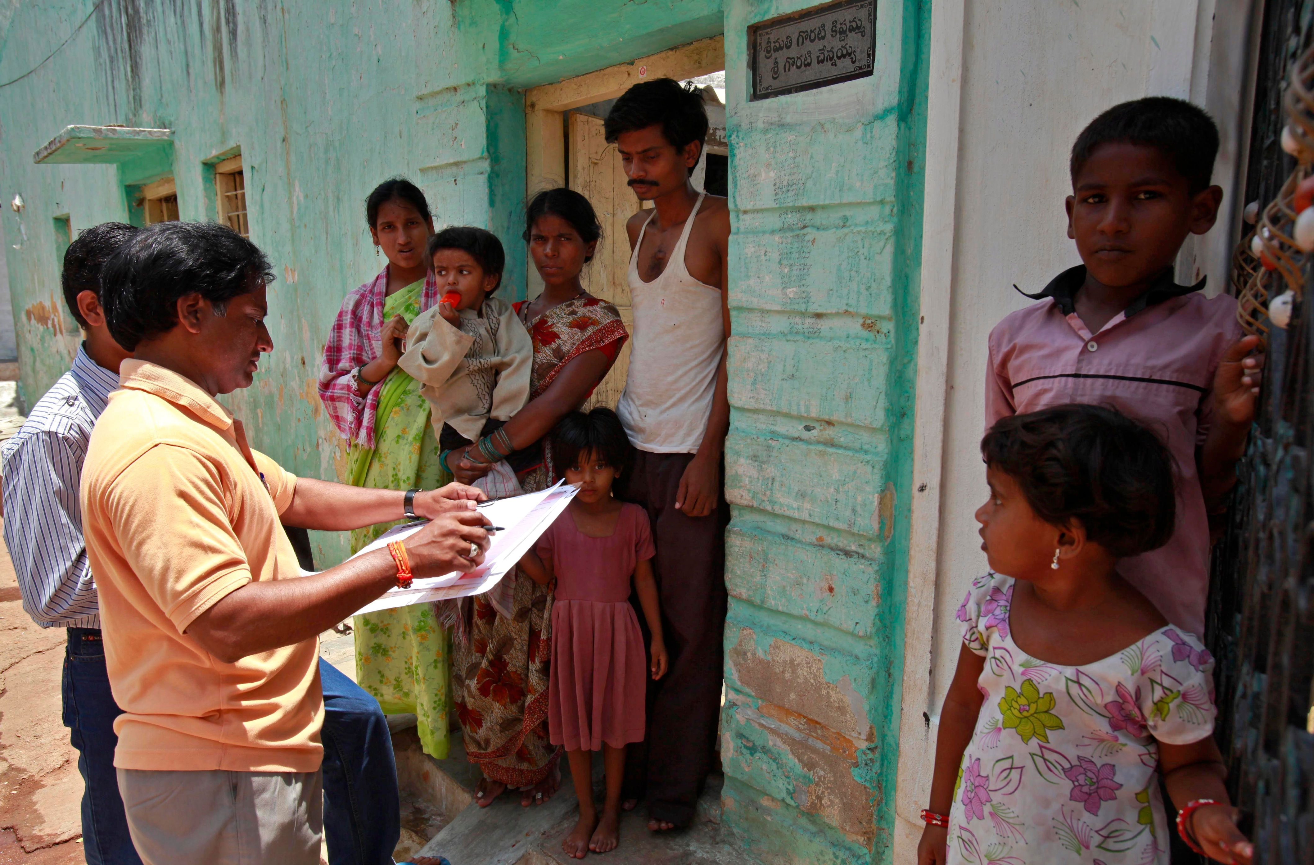 File. A census officer collects details of a family in Hyderabad, India, in 2010 (AP)