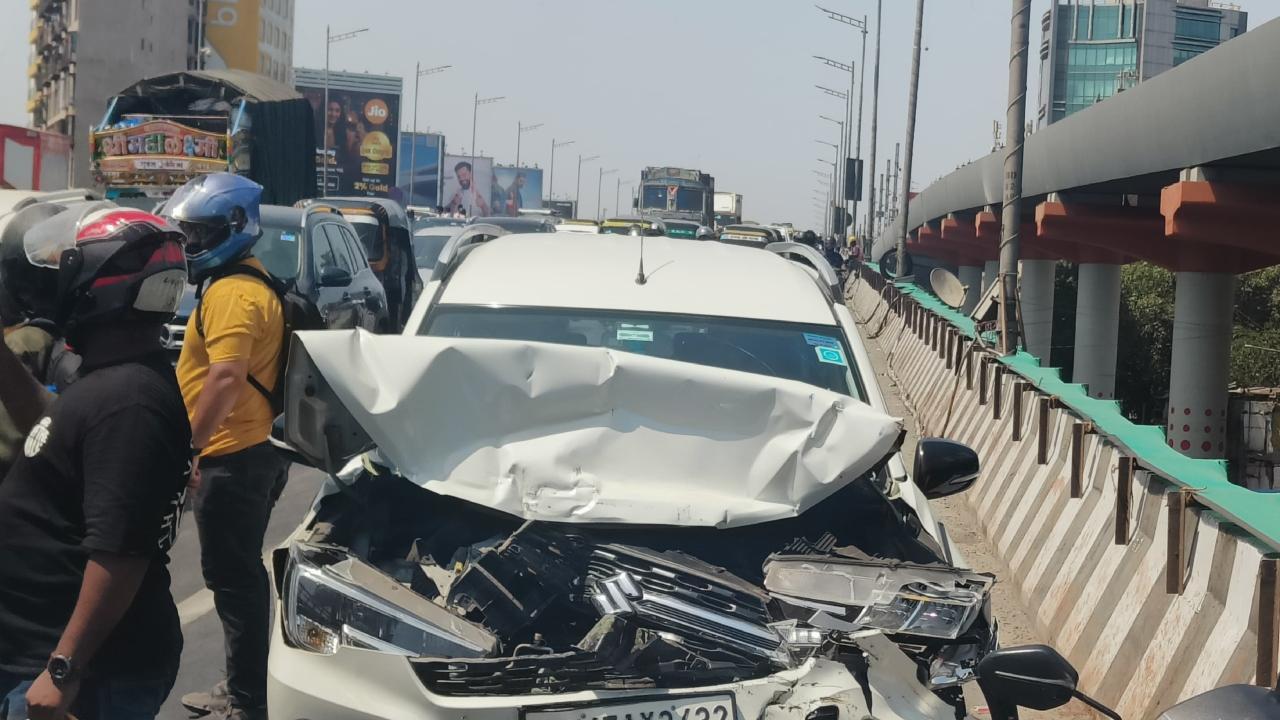 Driver miraculous escapes unhurt after multiple vehicles crash into his car