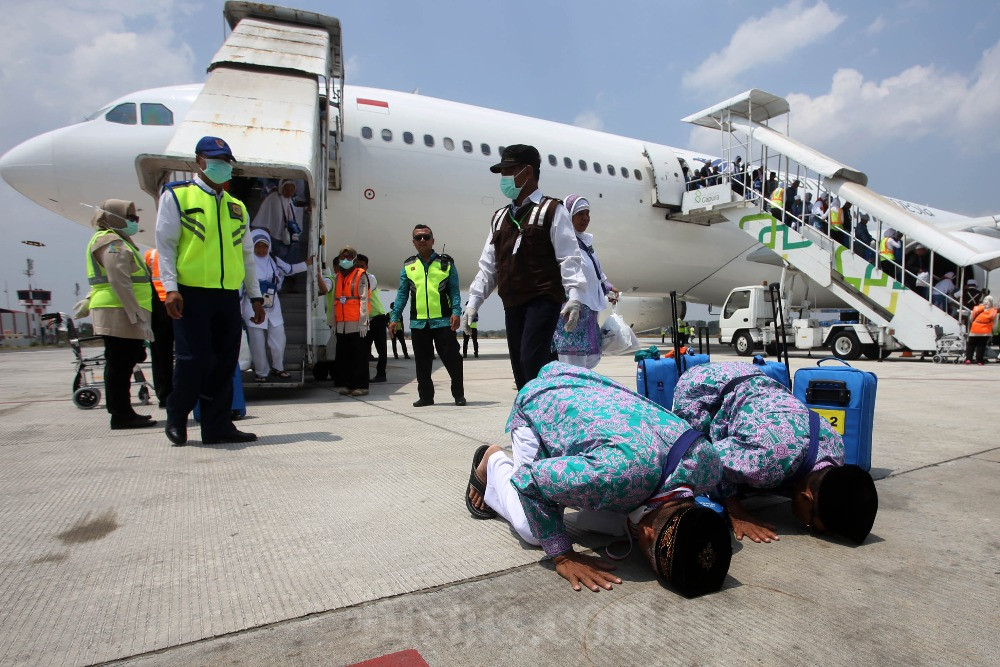 Garuda Indonesia (GIAA) Terbangkan 4.158 Jemaah Haji Tahap Pertama