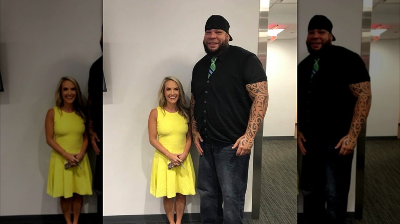 Dana Perino and Tyrus before filming "The Five"