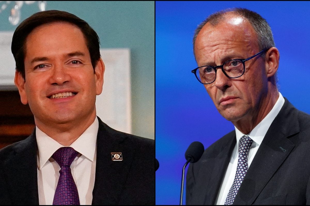 US Secretary of State Marco Rubio and Germany's Chancellor-elect Friedrich Merz. (Reuters/File)
